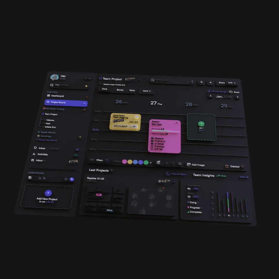 Layered product interface arranged as a dimensional composition
